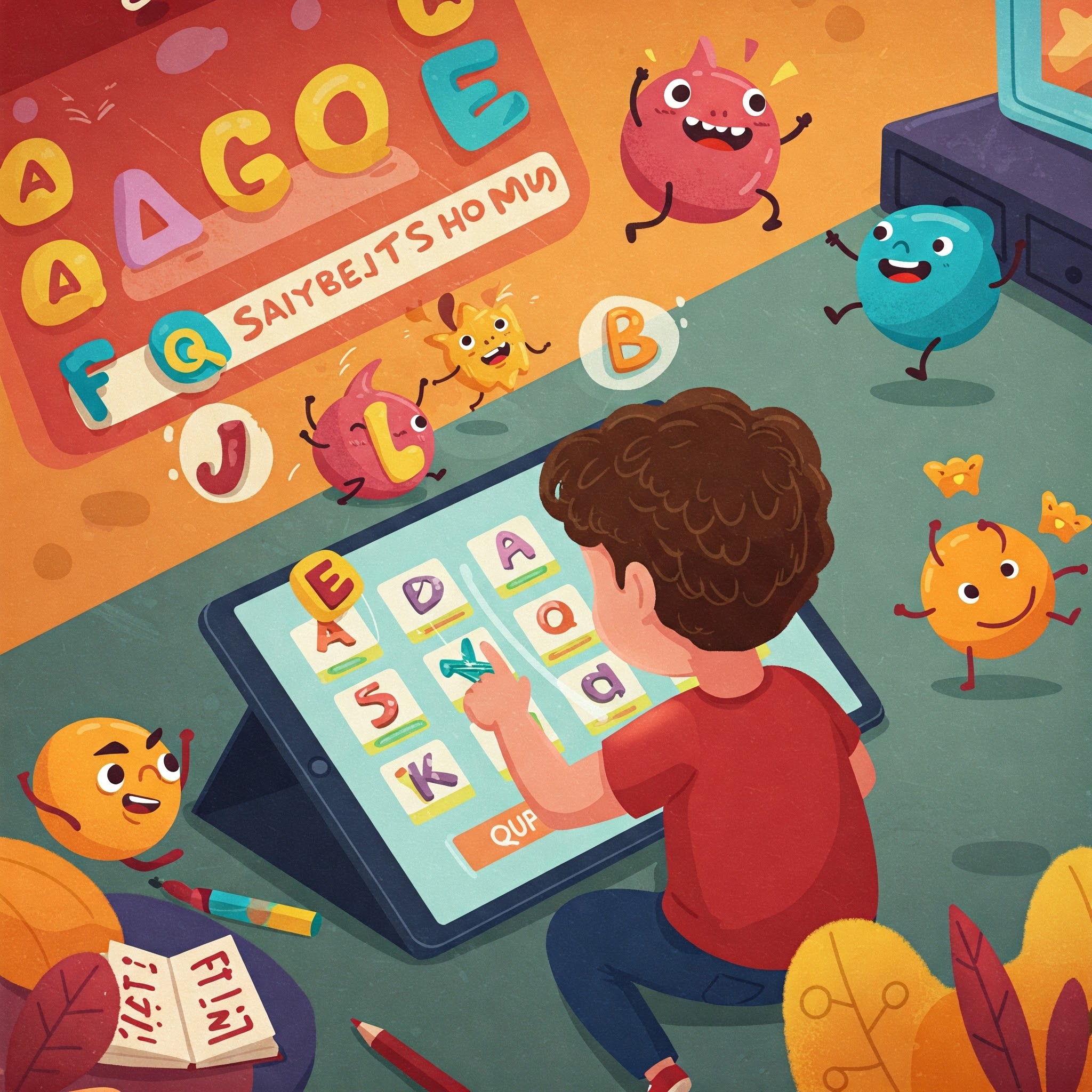 Children playing educational games